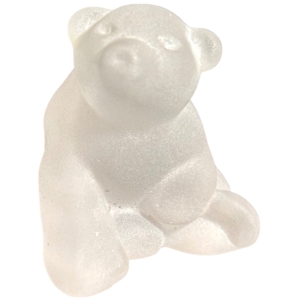 Hallmark‎ Bear Figurine Small White Frosted 24% Lead Crystal Vintage 1976
